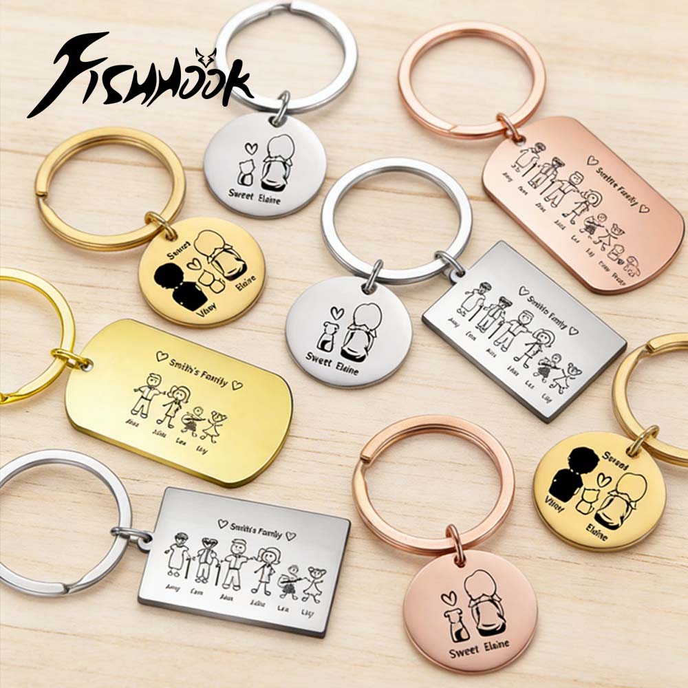 Family Personalized Keychain C - огляд і ціна Initial Ring Custom
