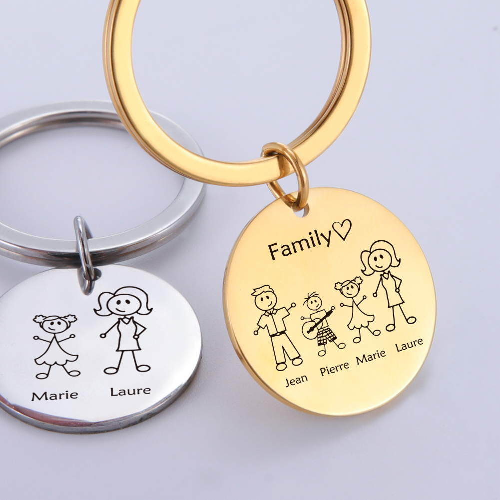 Family Personalized Keychain C - огляд і ціна Initial Ring Custom