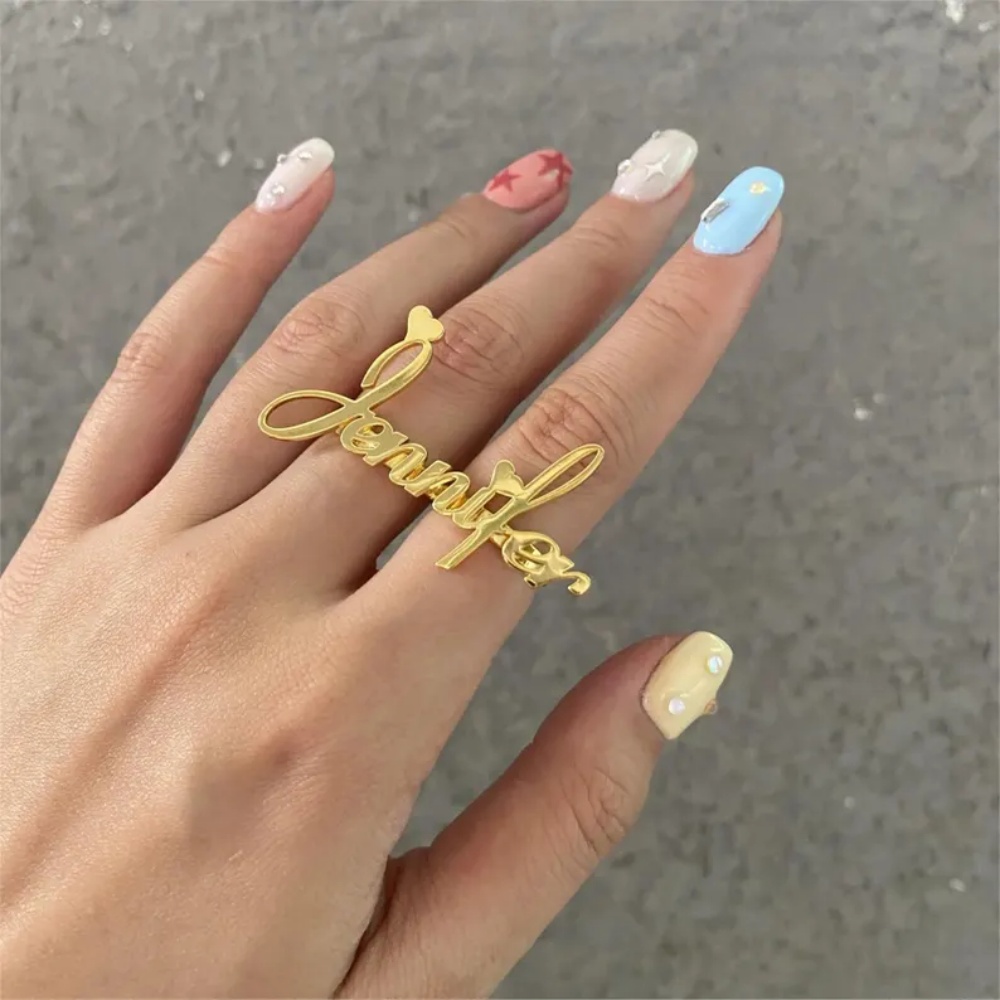 LeeChee Personalized Two Finge - огляд і ціна Initial Ring Custom
