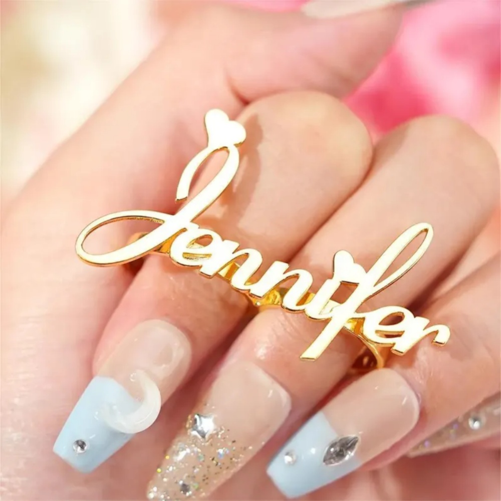 LeeChee Personalized Two Finge - огляд і ціна Initial Ring Custom
