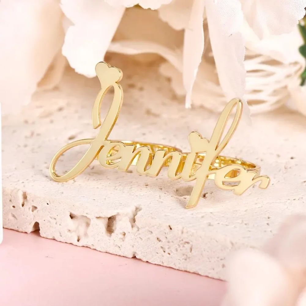 LeeChee Personalized Two Finge - огляд і ціна Initial Ring Custom
